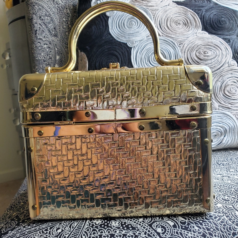 Vintage Gold Train Case